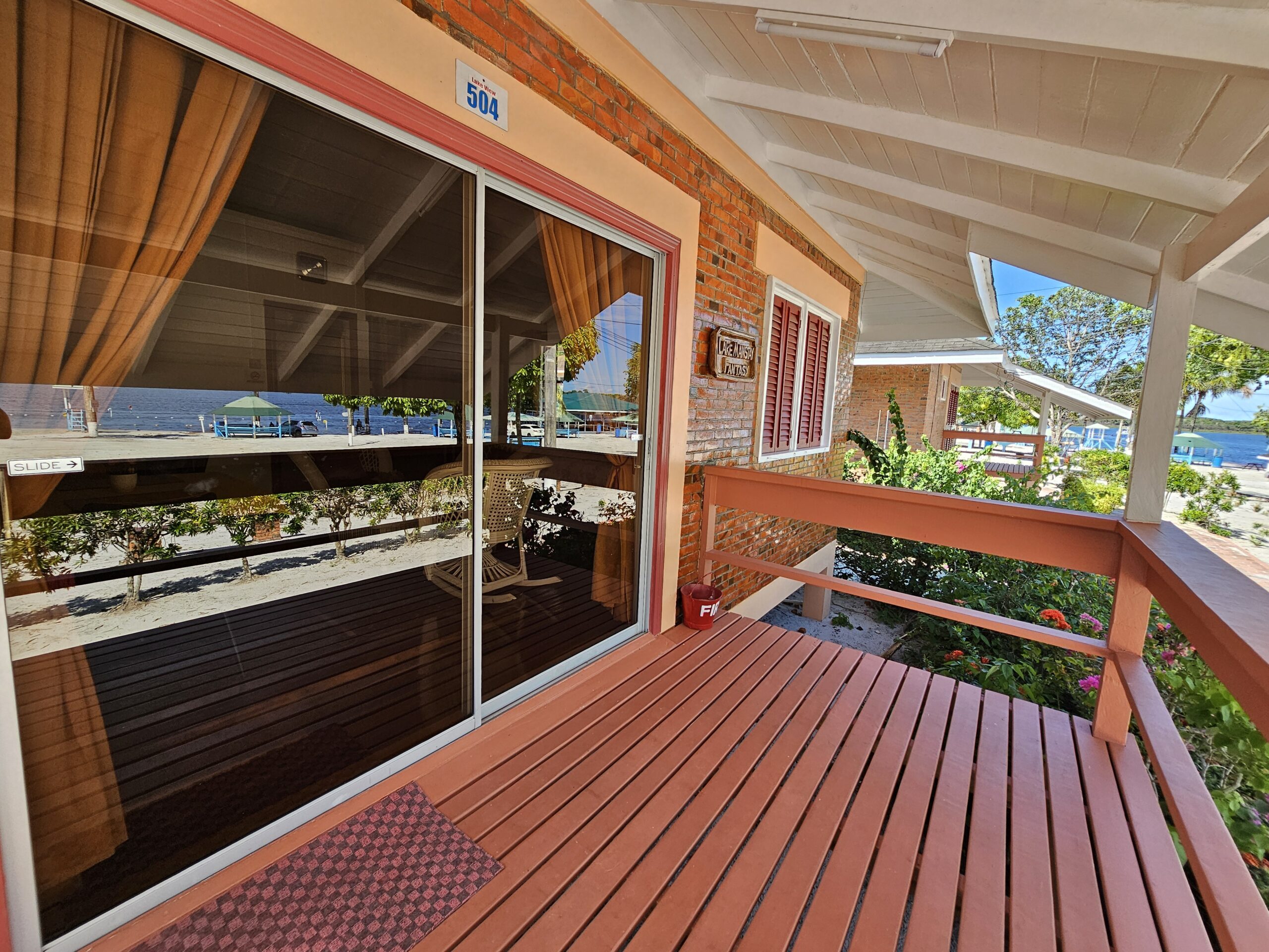 Honeymoon Suite glass doors to porch